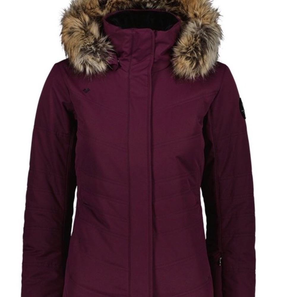 Obermeyer Purple Ski Jacket with Faux Fur Hood
